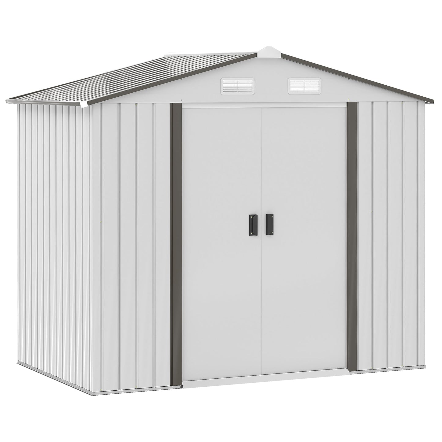 Outsunny house holder house tools, garden shed with sliding doors, 213x130x185 cm, white - Borgè