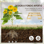 Outdoor Planter 5 Piece Modular Open Bottom in Fir Wood, 230x230x28 cm - Borge' Group Limited
