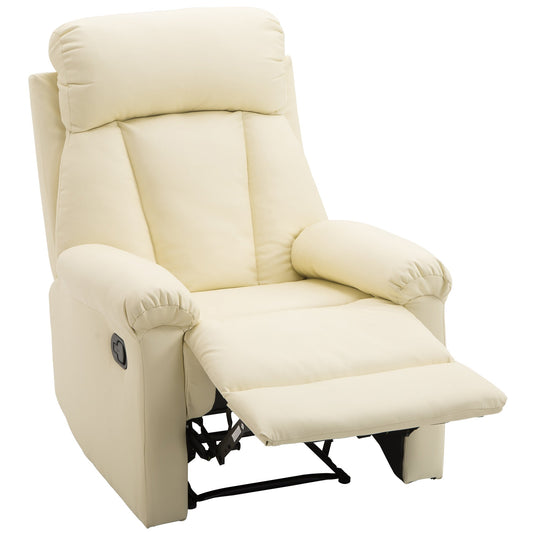 Ergonomic padded Relaxable Relaxable Armchair With SimilPel Poglipies 80 x 97 x 107cm Cream - Borgè