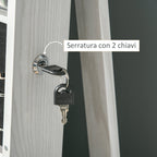 swivel mirror for bedroom with 2 keys, in white and glass wood, 38x38x160 cm - Borgè