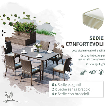 VALLE | Outdoor Rattan Dining Table | 6 Seater - Borgè