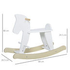 Children's Rocking Horse 1-3 Years Wooden with Handles and Footrest, 68x26. 5x48 cm, White - Borgè