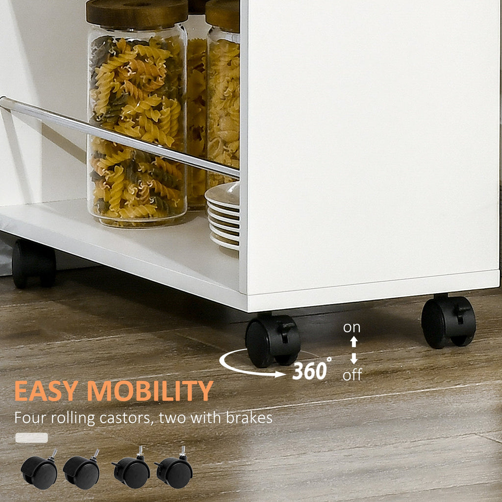 kitchen trolley in chipboard and stainless steel with 2 open shelves, removable drawer and parapetti, 25x50x85 cm - Borgè