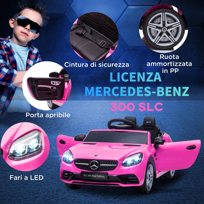 PINK MERCEDES | Electric Car for Children 3-6 Years with LED Lights, Sound Effects and Remote Control, 107x62. 5x44 cm, Pink - Borgè