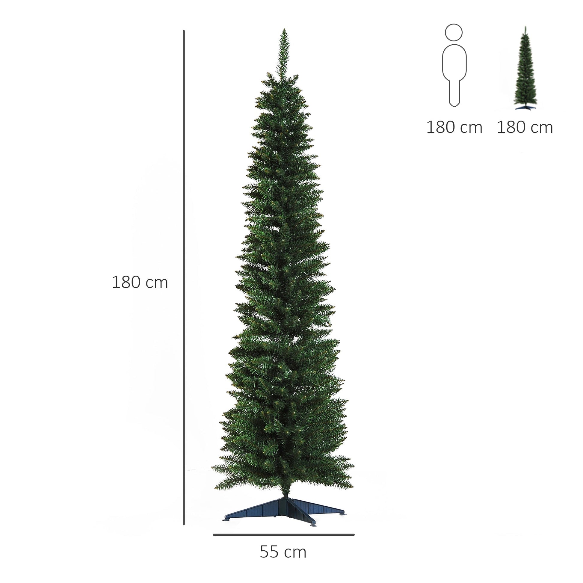 Artificial Christmas tree 180cm with 390 thick branches, green - Borgè