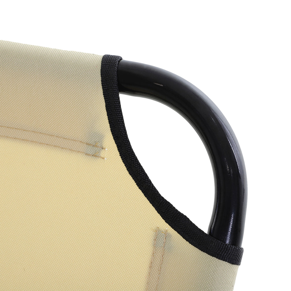 Outsunny Garden bed with adjustable back in 5 positions, in steel and Oxford fabric, 188x56x28 cm, beige - Borgè