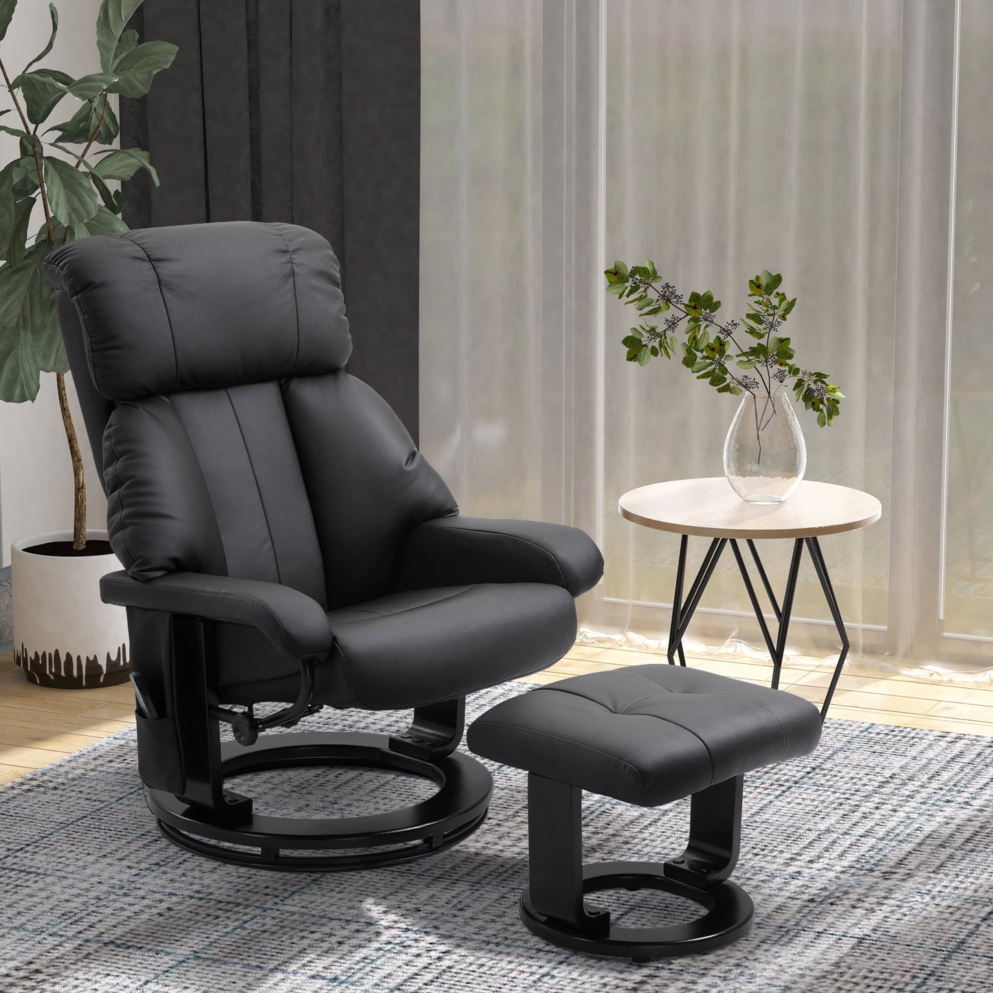 Relaxable Relaxable Armchair Massive With footrests and remote control, black