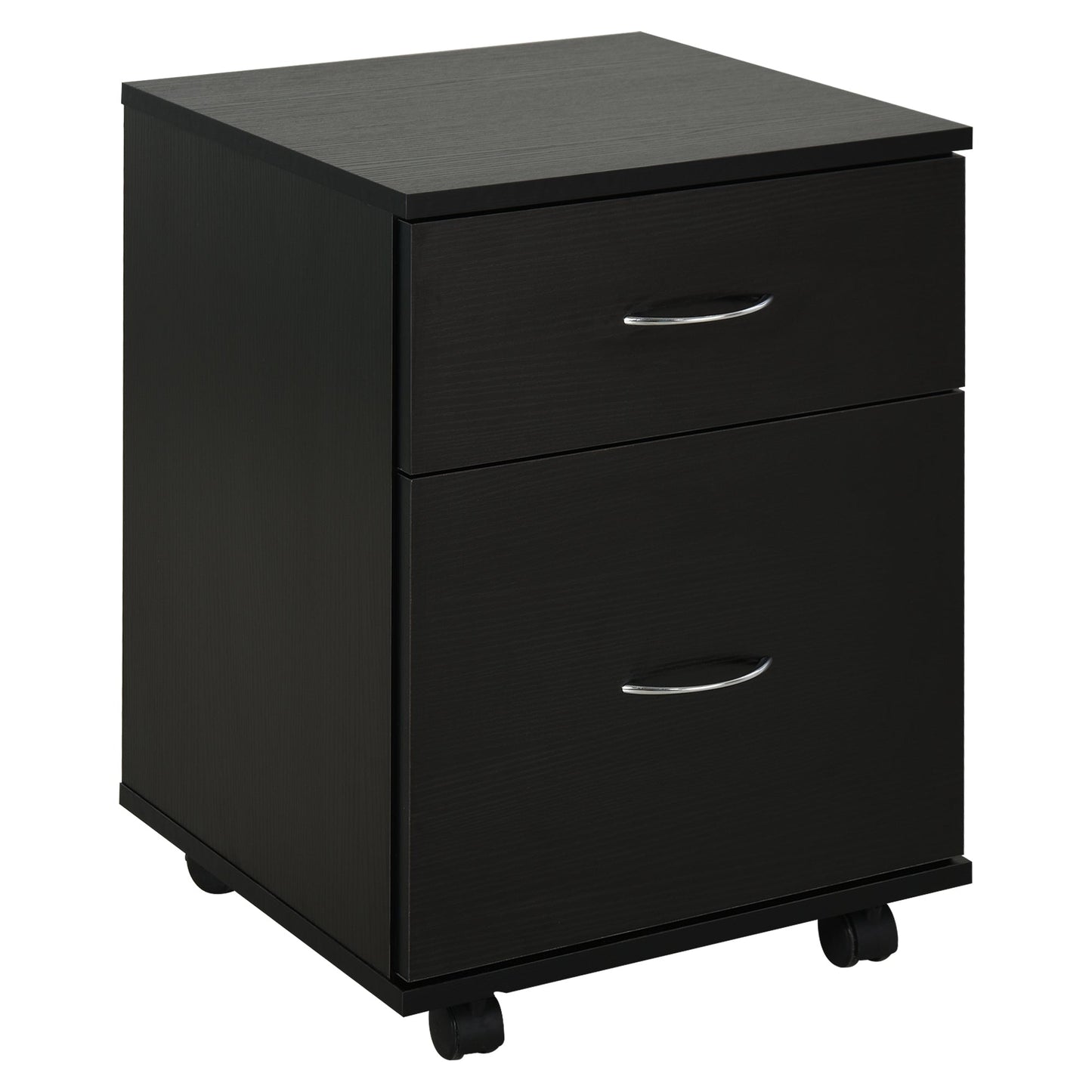 Desk Cabinet with wheels | 41x39x58cm, Black - Borgè