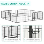 Dog and Puppy Playpen with 12 Modular Panels and 2 Entrances, 80x1.5x60cm - Borge' Group Limited