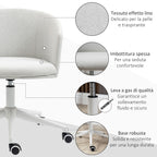 Vash office chair with adjustable height, wheels and swivel session in fabric, light Grey - Borgè