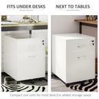 Vinsetto White Lockable 2-Drawer File Cabinet - Borgè
