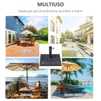 Vintage Style Resin and Steel Garden Umbrella Base, 44x44x32cm, Black and Bronze - Borge' Group Limited