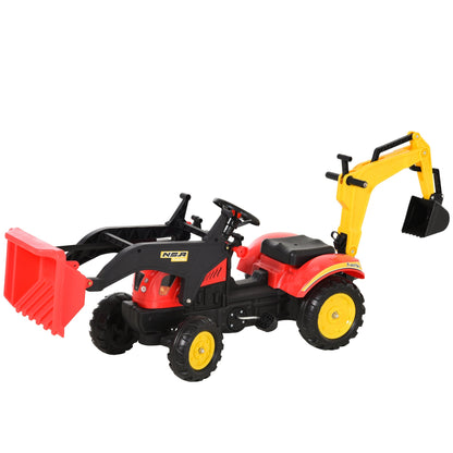 Pedal toy bulk, rideable excavator for children with blades and steering wheel, 179x42x59cm multicolor - Borgè