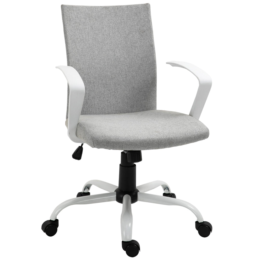 Ergonomic and swivel from office chair, adjustable height in Grey fabric, 61x61x89-99cm - Borgè