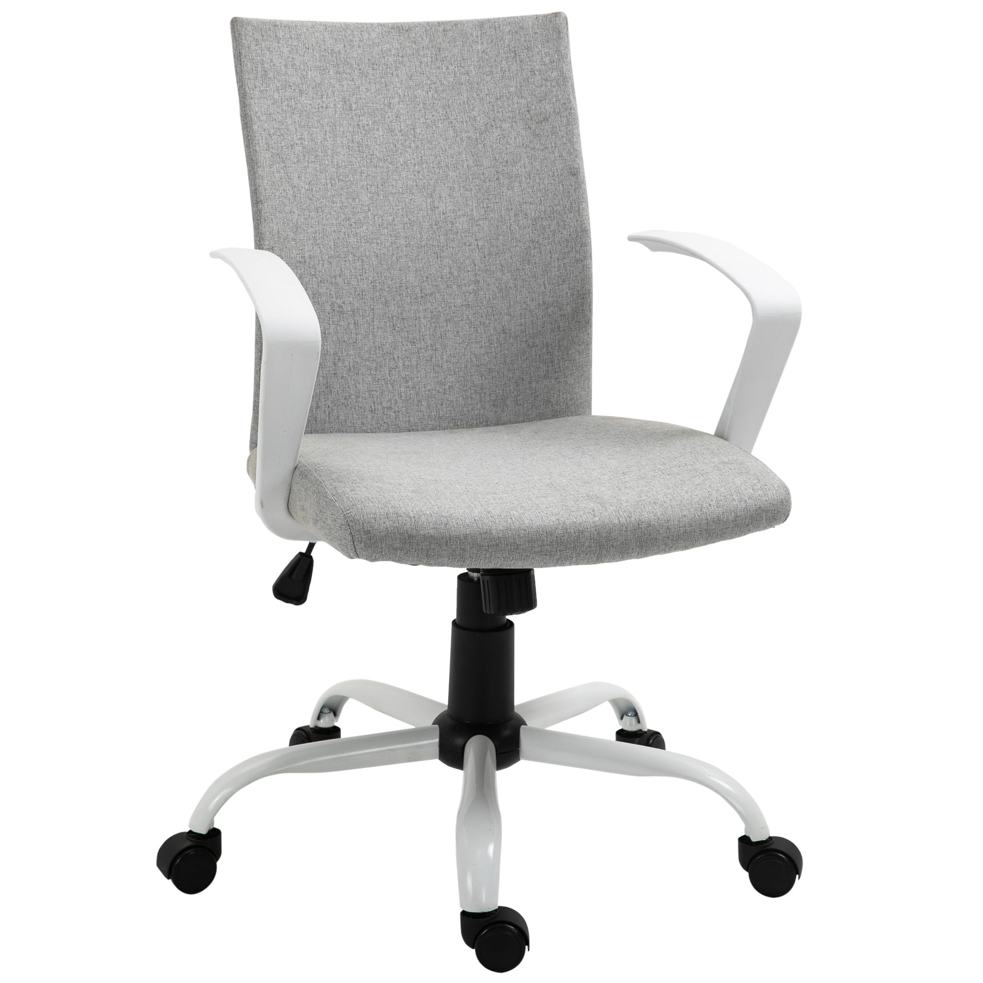 Ergonomic and swivel from office chair, adjustable height in Grey fabric, 61x61x89-99cm - Borgè