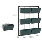3 -level vertical garden outsunny with 6 steel and plastic vessels, 52x14x66cm, dark green - Borgè