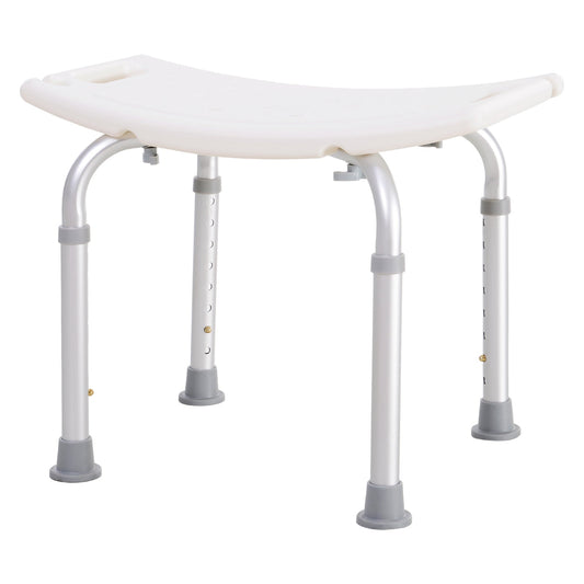 Stool for shower, non -slip, white, white, adjustable height