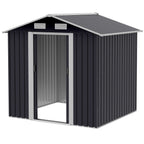 Galvanized Steel Garden Shed, Double Sliding Door and 4 Vents 2x1.5x1.9m - Borge' Group Limited