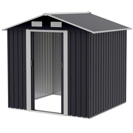 Outsunny garden shed 2x1.5x1.9m in galvanized steel, double sliding door and 4 air intakes - Borgè