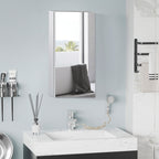 steel bathroom mirror with door and container with 2 shelves, 55x14x30cm - Borgè