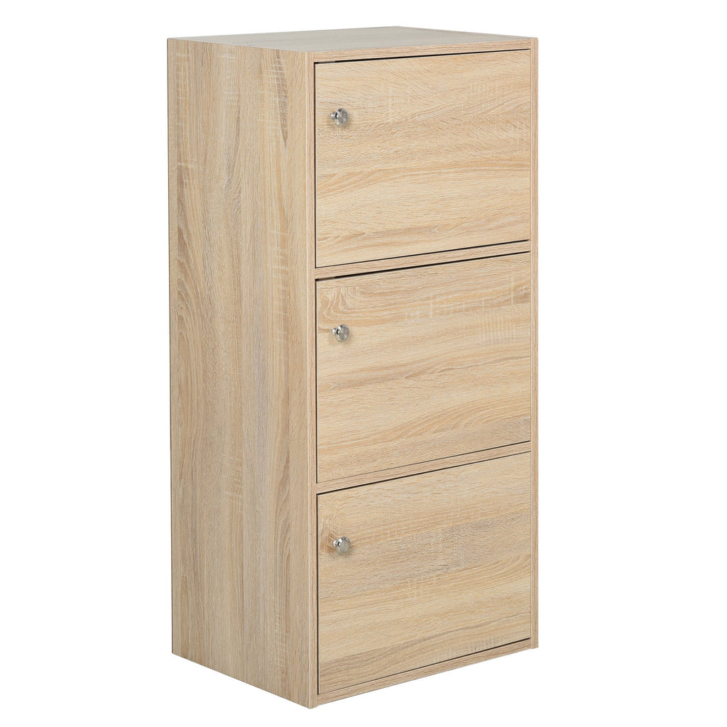 Multiuse cabinet with 3 wooden shelves and 3 doors for home or office 48 x 34 x 100cm - Borgè