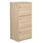 Multiuse cabinet with 3 wooden shelves and 3 doors for home or office 48 x 34 x 100cm - Borgè