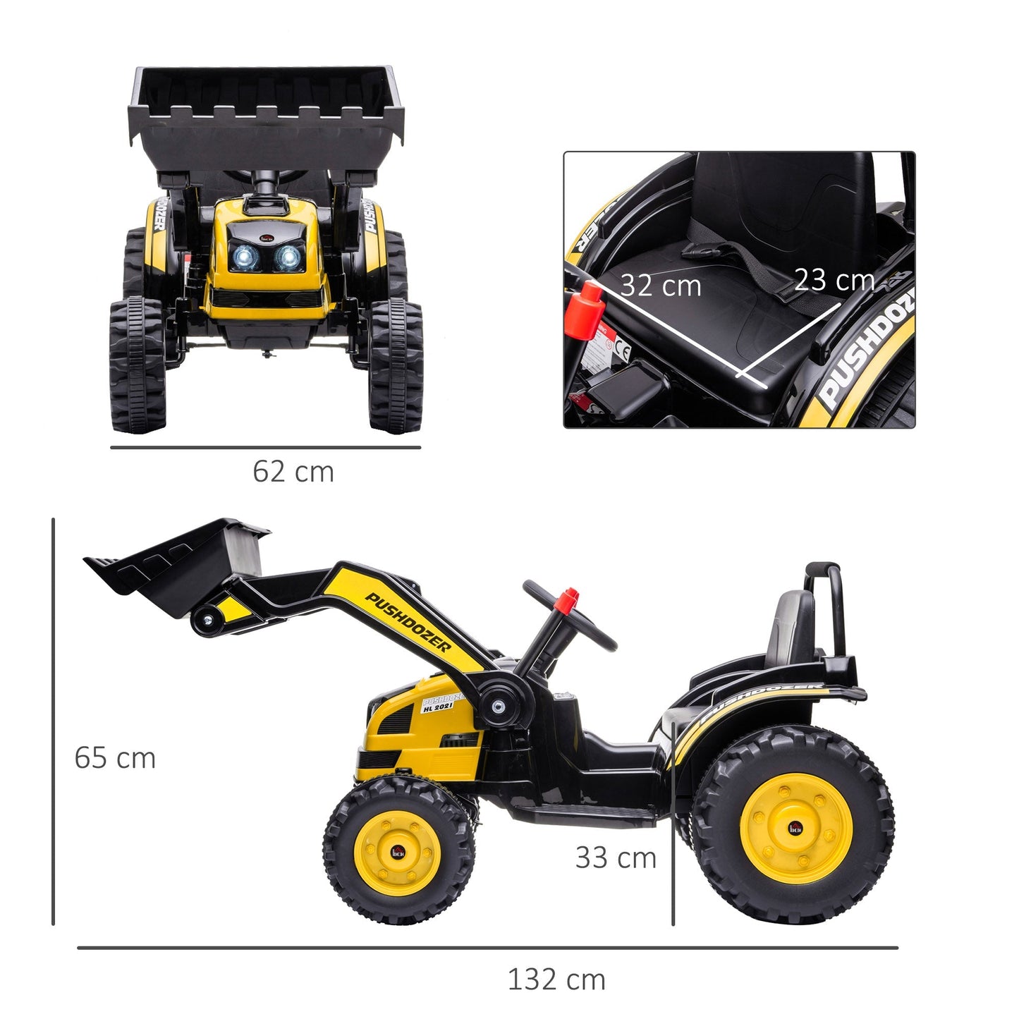 rideable excavator for children 3-5 years - yellow - Borgè