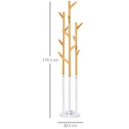 bends from the ground with napkin holders and 13 hooks, metal and bamboo, wood and white - Borgè