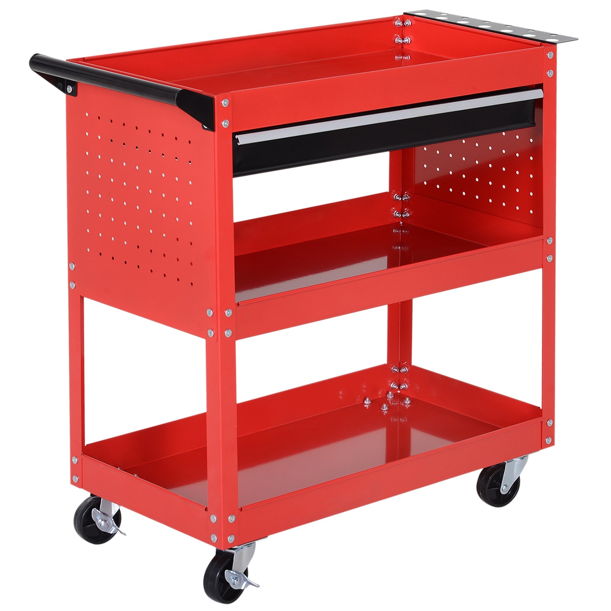 Durhand Planning Trolley from Officina, Rosso, 70x35x75.5cm - Borgè