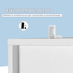 Kleankin Wooden Space Bathroom Column With Mirror and Pressure Opening, 30x28x170cm, White - Borgè