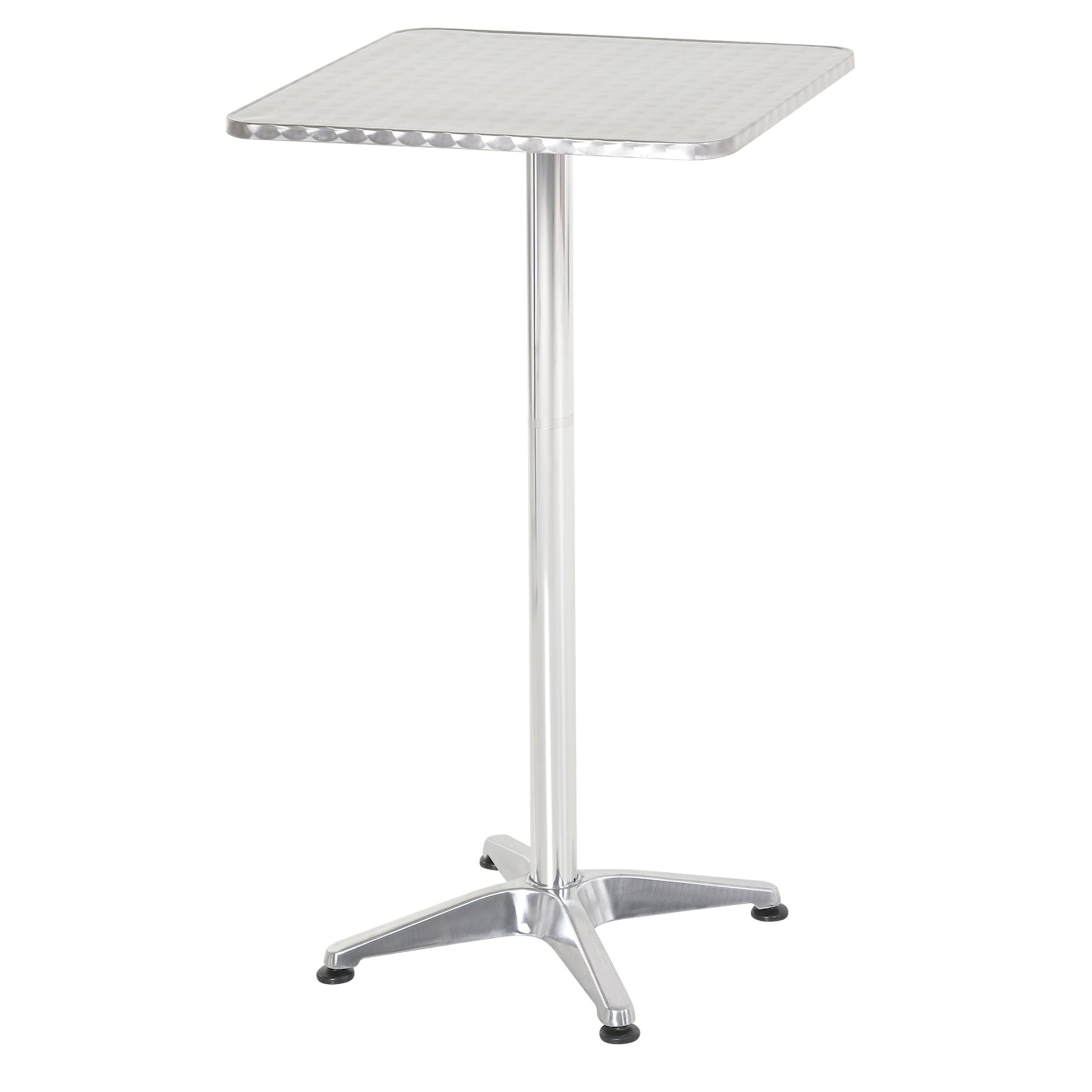 Homcom Table Table Bar Restaurant in Square Stainless Steel 60x60cm Height 70-110cm - Borgè