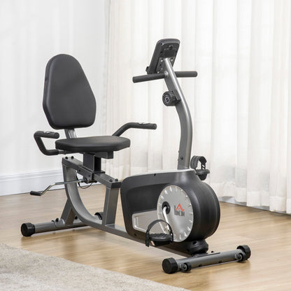 Cyclette horizontal Recumbent with 8 levels of resistance, LCD screen and adjustable seat, 122-137x62x103 cm - Borgè