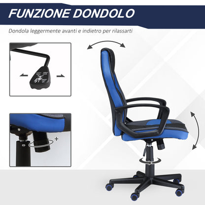 Gaming Chair/ Office Armchair with Blue and Black | Vinsetto - Borgè