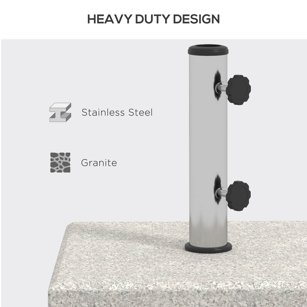 Base Outsunny for garden umbrella 25kg for Ã˜32mm poles, Ã˜38mm and Ã˜48mm, in granite and stainless steel, 38x38x38 cm, gray - Borgè