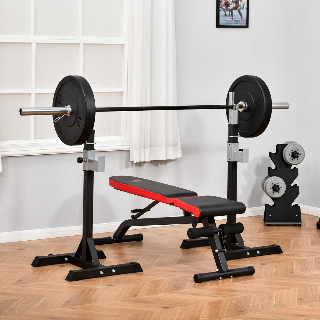 Set 2 Rack holder holder in steel, hooks with adjustable height, capacity 110kg, 55x57x105-170cm, black - Borge' Group Limited
