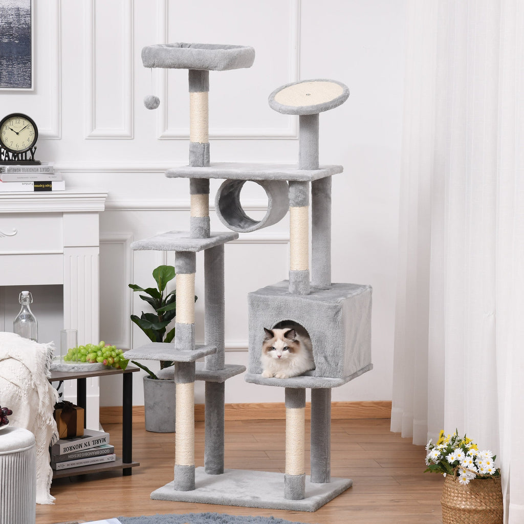 Cat Tree for cats with Scratch Pole 4.5kg Grey - Borge' Group Limited