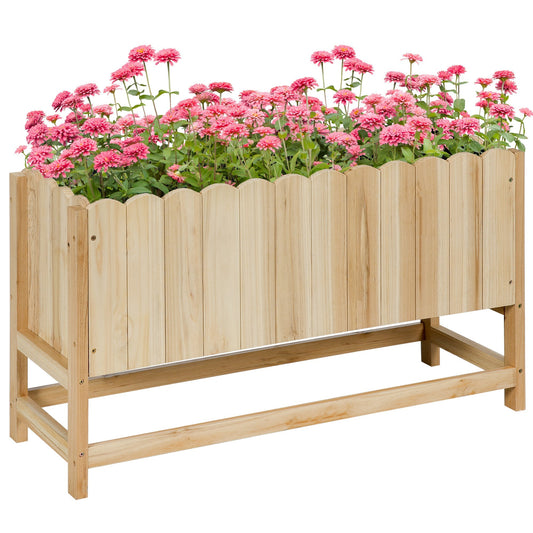 Outsunny vertical wooden flower florker with drainage hole and internal coating, 86x30x50 cm - Borgè