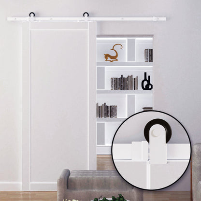 Homcom sliding door kit with 183cm track, wheels and minuetia included, white - Borgè