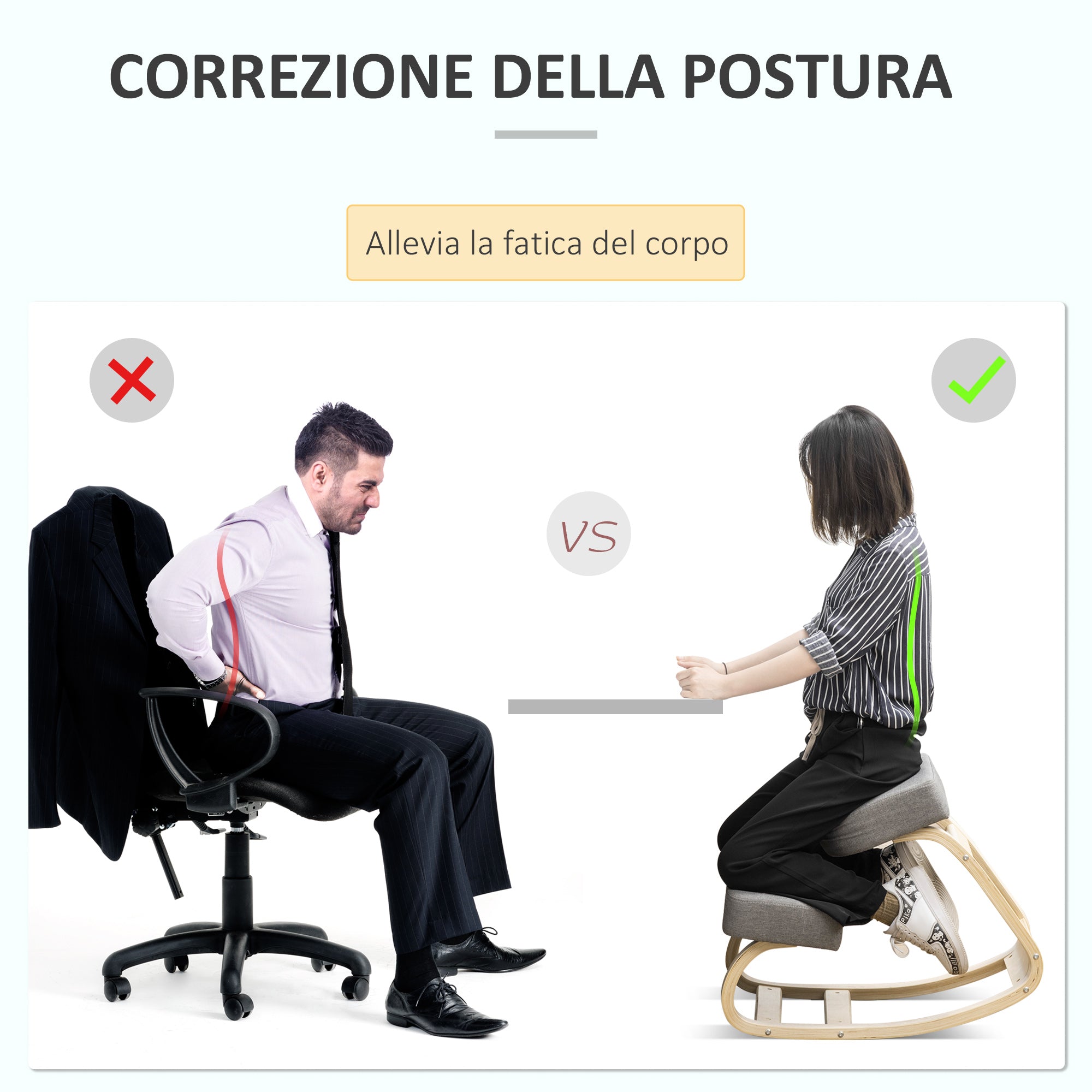 Vatter Ergonomic Postural Herry in Birch Wood and Fullet Cushion and Polyester, 51x69x58cm, Grey - Borgè