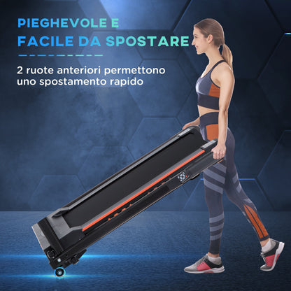 Folding Electric Treadmill Space Saving with Remote Control and Safety Key, 1-6 km/h, Power 0.5HP, 105x56x108.5cm - Borgè