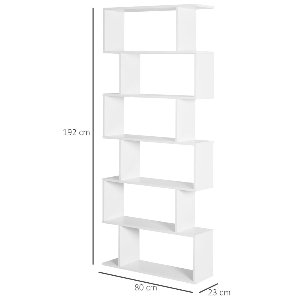 Homdom Modern Design Library White shelf, 80x23x192cm - Borgè