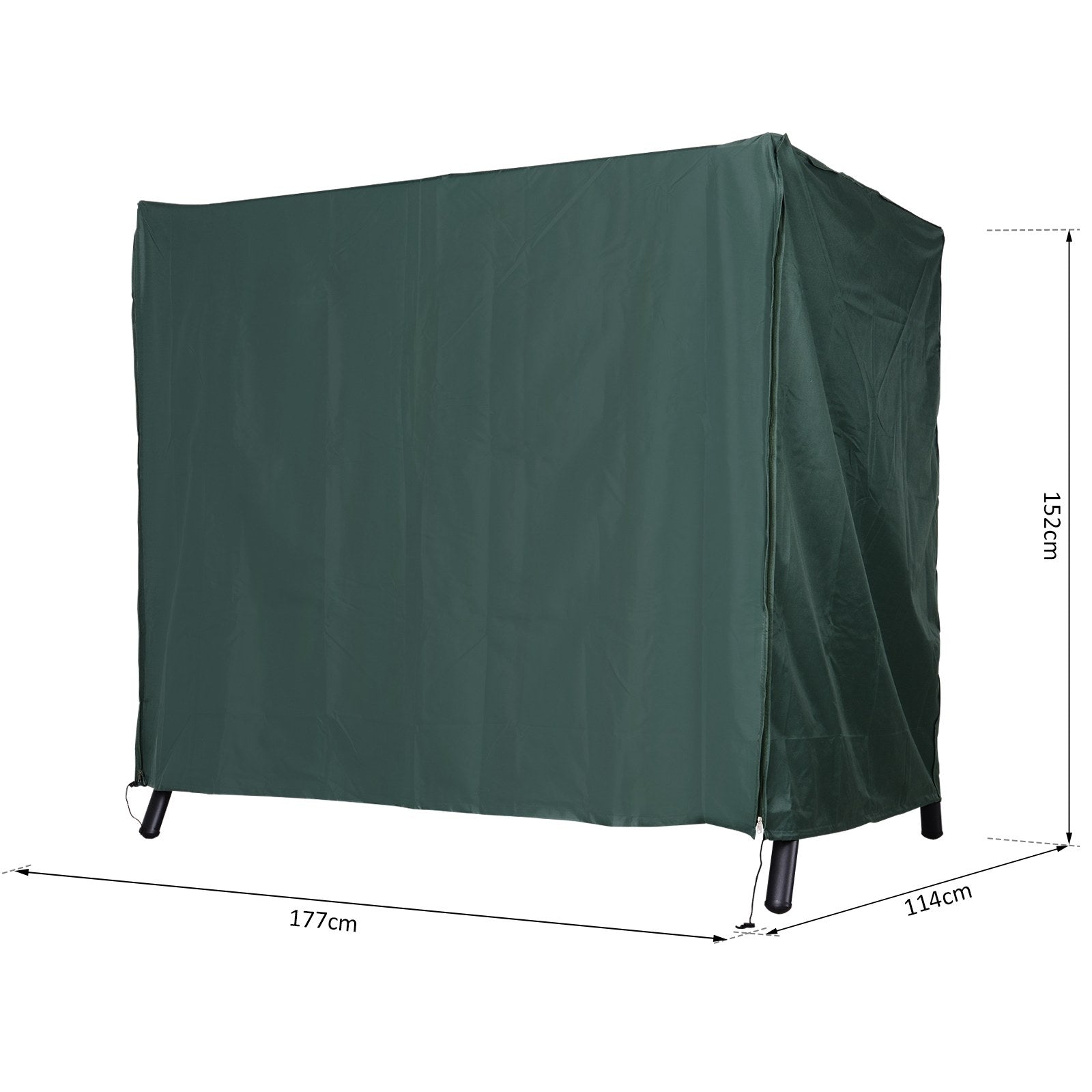 Green Outdoor Furniture Cover | Waterproof and Resistant UV rays | Oxford fabric covered in PVC | 177x114x152cm - Borgè