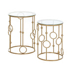 DOLCE | Set of 2 Elegant Coffee Tables | φ41x57cm & φ36x51cm - Borgè