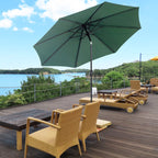 3x2.5 m Tilting Garden Umbrella with Crank Handle, Metal and Green Polyester - Borge' Group Limited