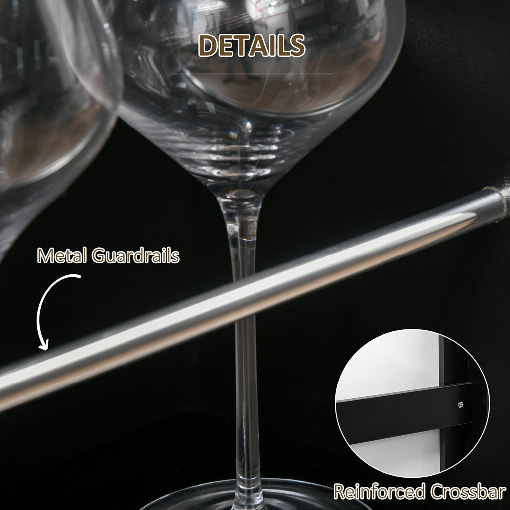 kitchen counter high table with 3 wooden shelves, 112x57x106cm, black - Borgè