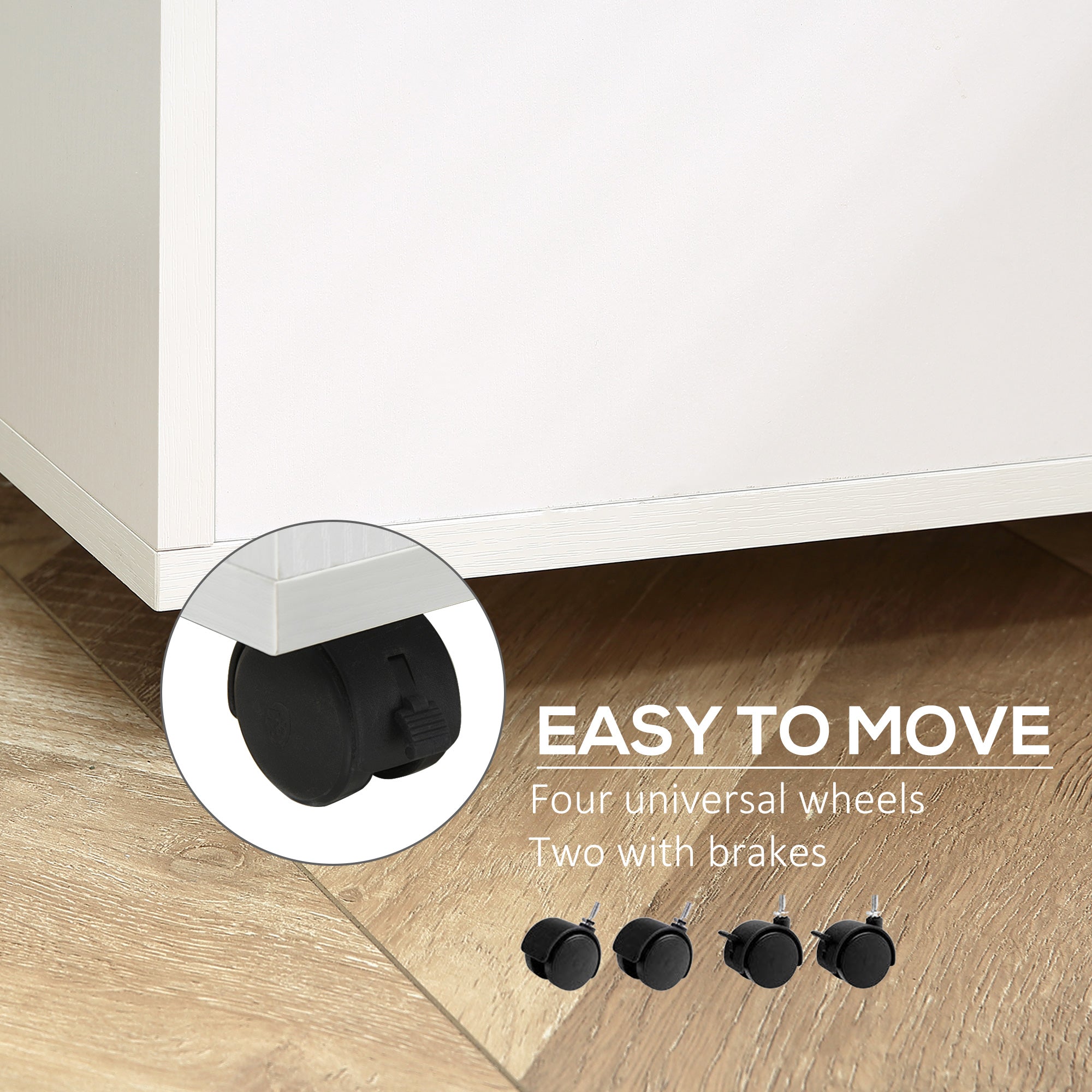 Vinsetto White Lockable 2-Drawer File Cabinet - Borgè