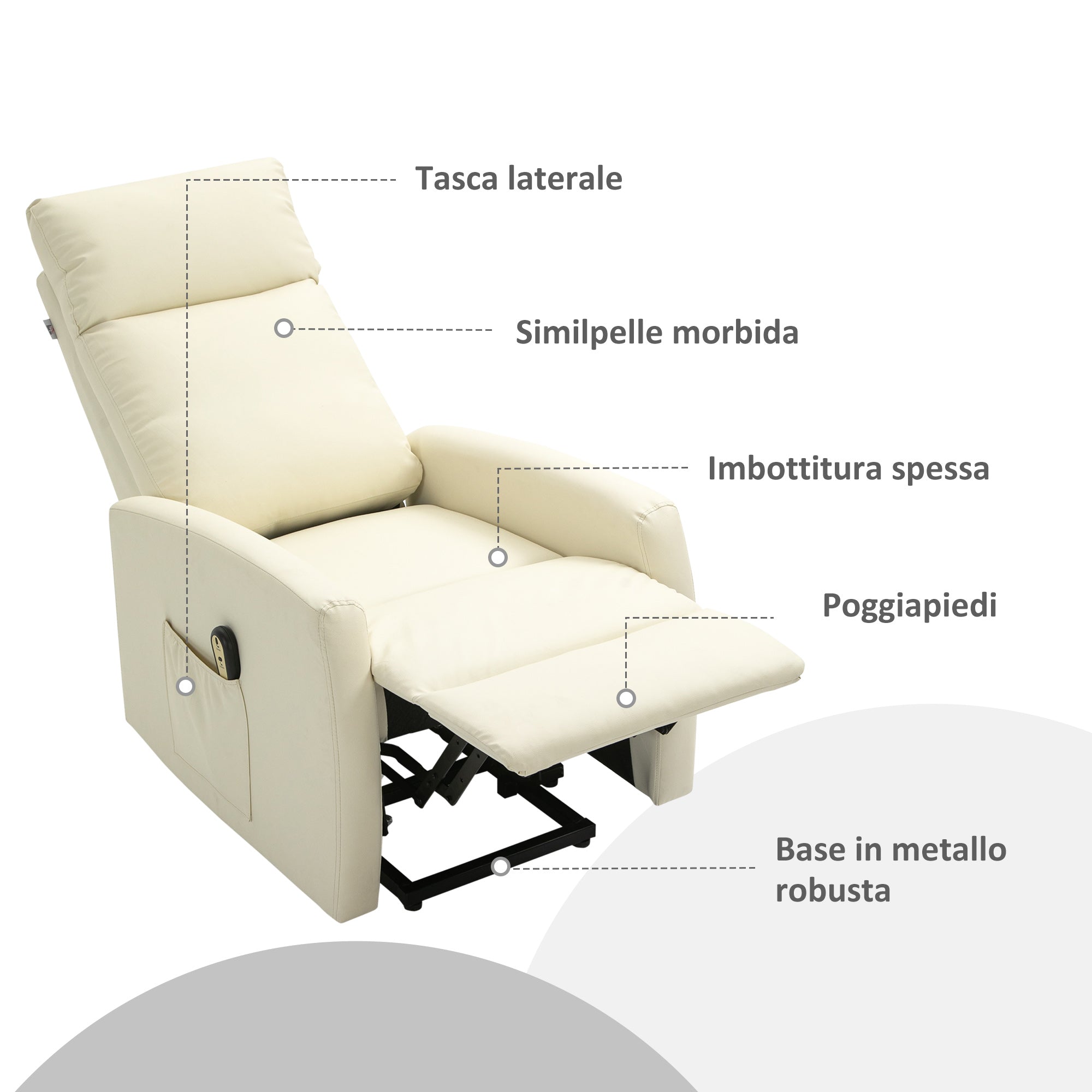 Armchair Lift with remote control and backrest at 145 °, cream -like similar - Borgè