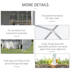 5.83x2.95m Folding Garden Tent for Parties and Events with Removable Panels, White - Borge' Group Limited