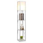 ground lamp with integrated shelves - white - Borgè