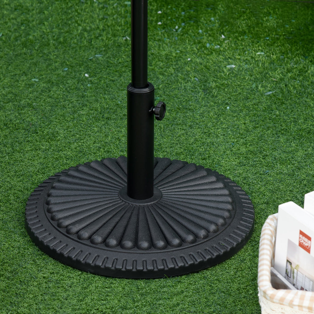 14kg HDPE Round Umbrella Base for Ф35-38-48mm Poles, Ø49x32A cm, Black - Borge' Group Limited